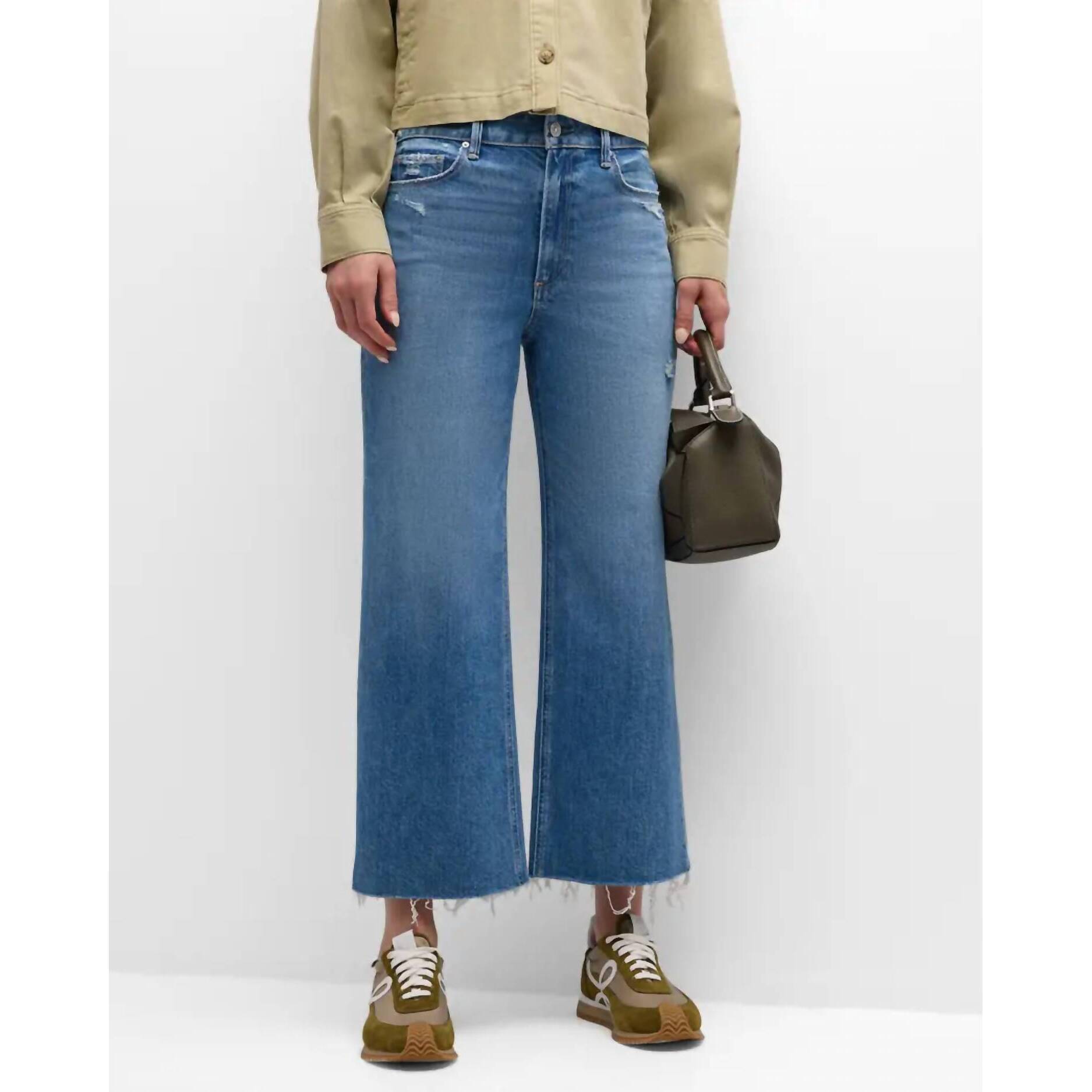 New Paige Anessa Wide Leg Jeans In Holy Grail Distressed